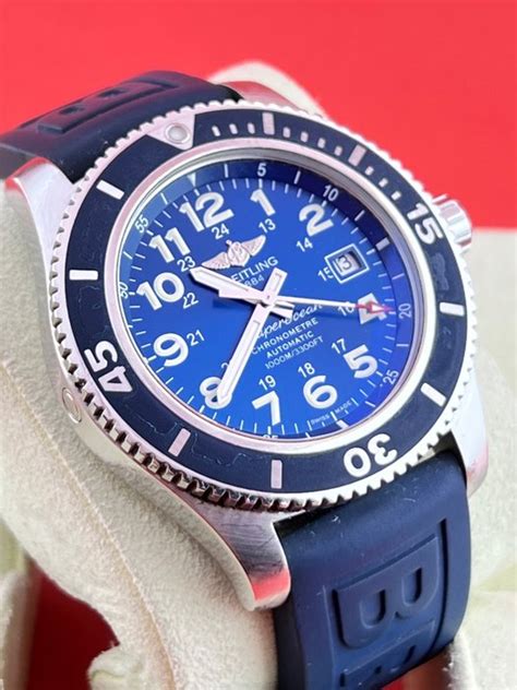 44 breitling superocean a17392 rubber|breitling superocean 44 blue version.